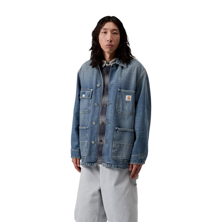 ADEN CHORE COAT BLUE GRIND WASH