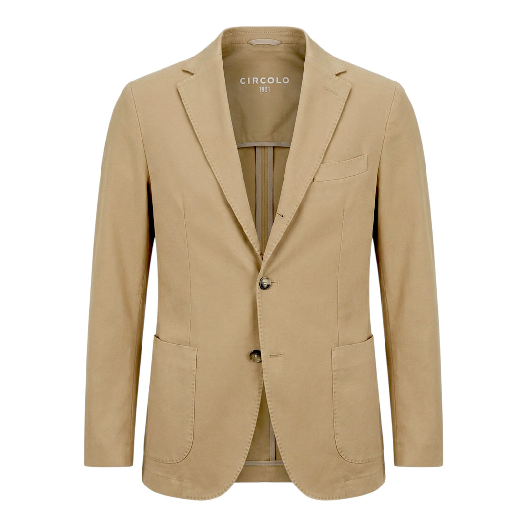 Premium Piqué Blazer i beige bomuld