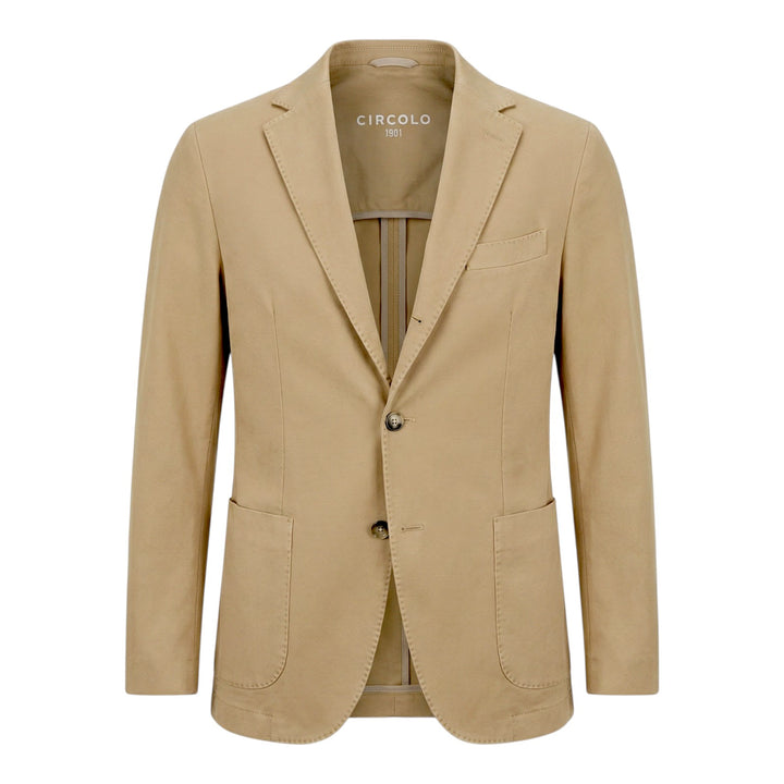 Premium Piqué Blazer i beige bomuld