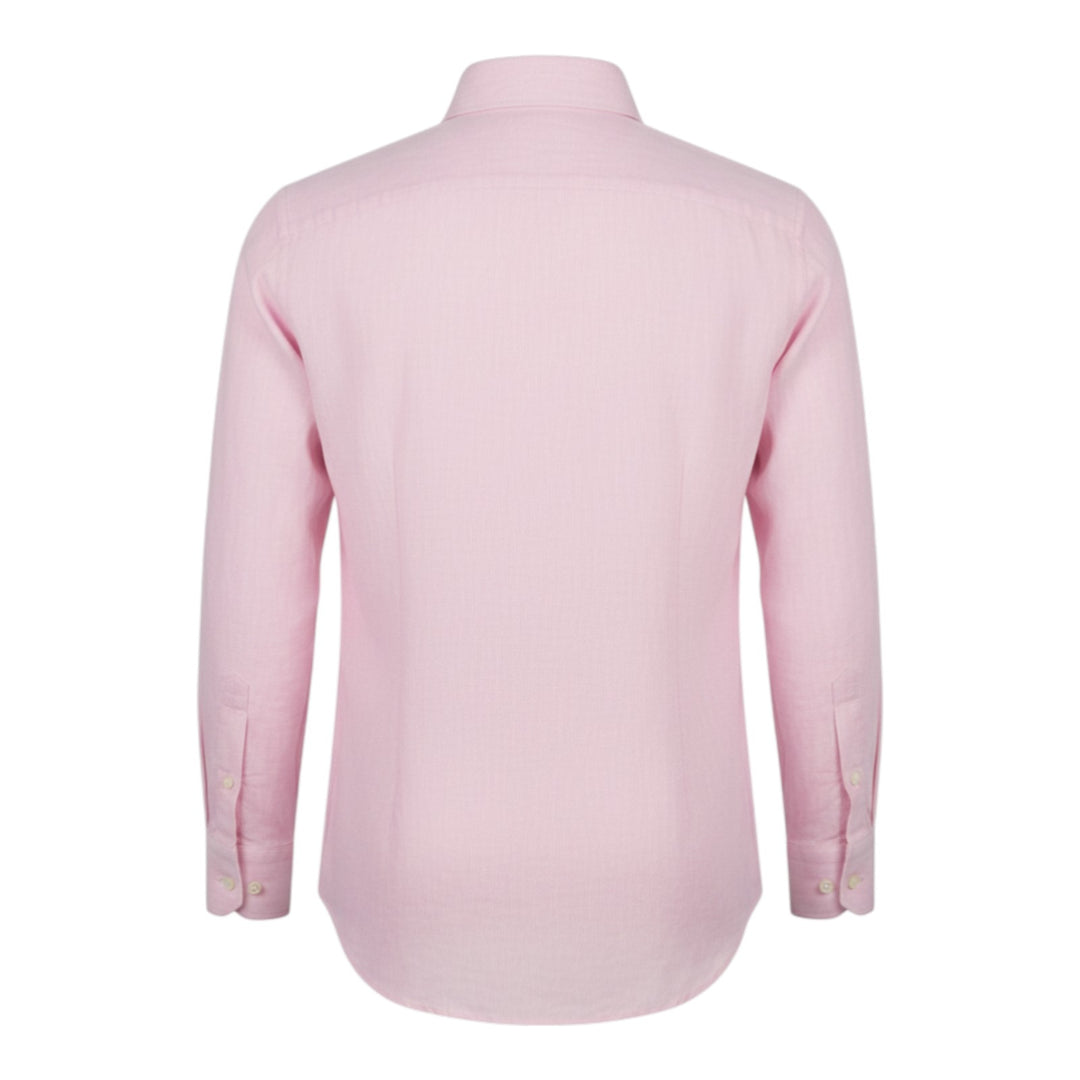 Langærmet skjorte Custom Fit 100% hør Rosa washed