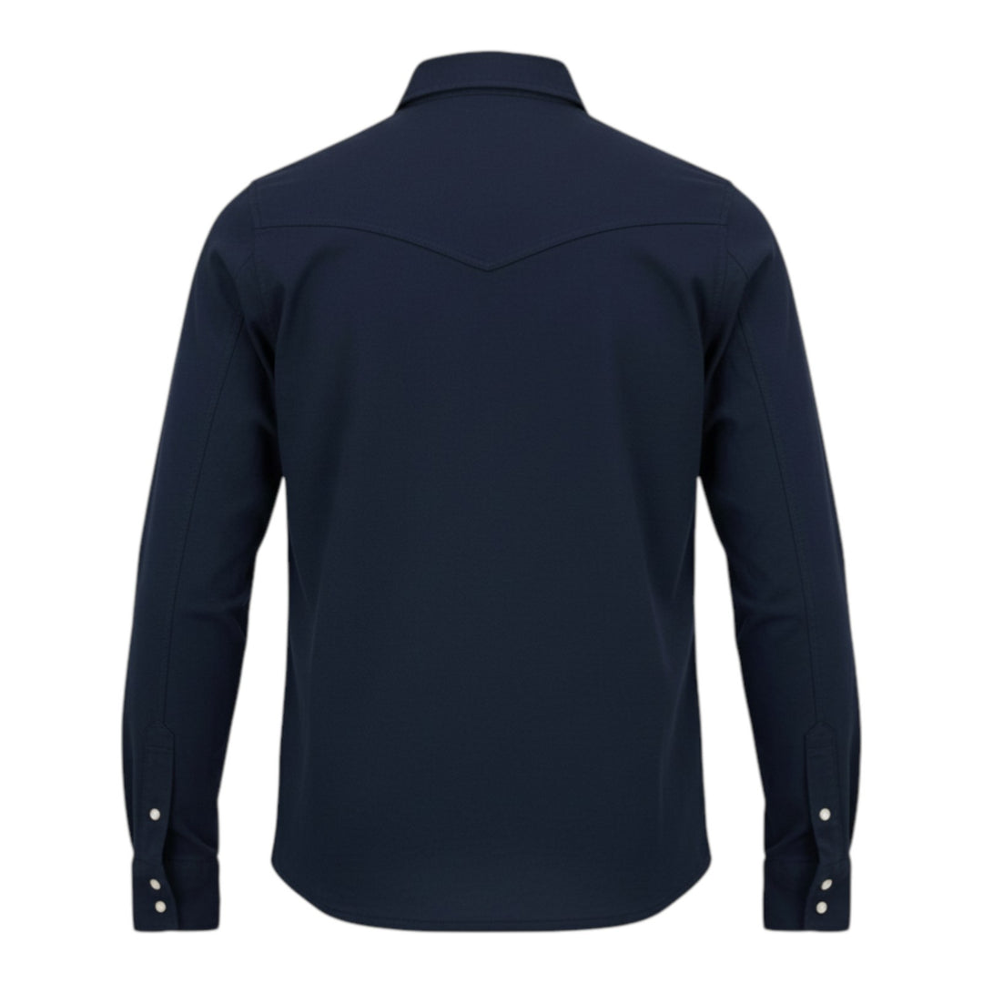 El Paso Western Skjorte Langærmet Slub 180gr Navy