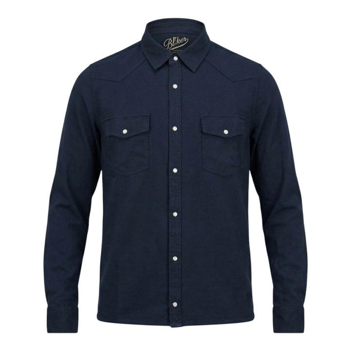 El Paso Western Skjorte Langærmet Slub 180gr Navy