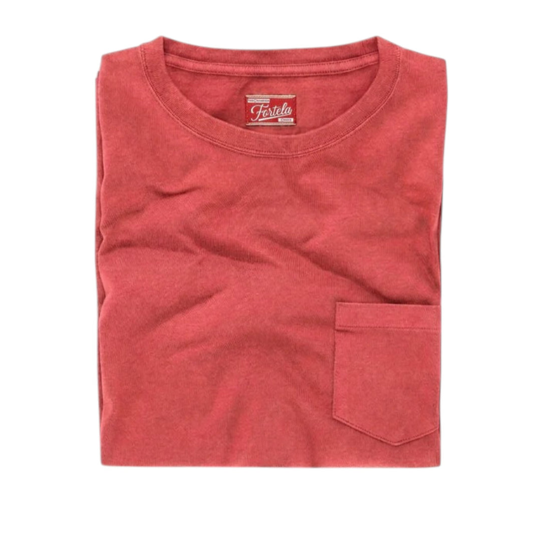 Tubejp T-shirt med brystlomme i bomuld Lobster Corallo