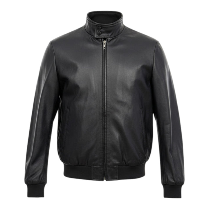 Baracuta model jakke i ægte læder - Sort