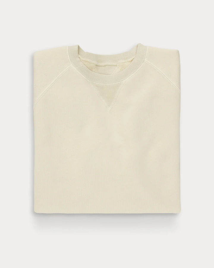 HARVARD SWEATSHIRT MED RUND HALS I BØRSTET JERSEY RAGLAN-SNIT WHITE