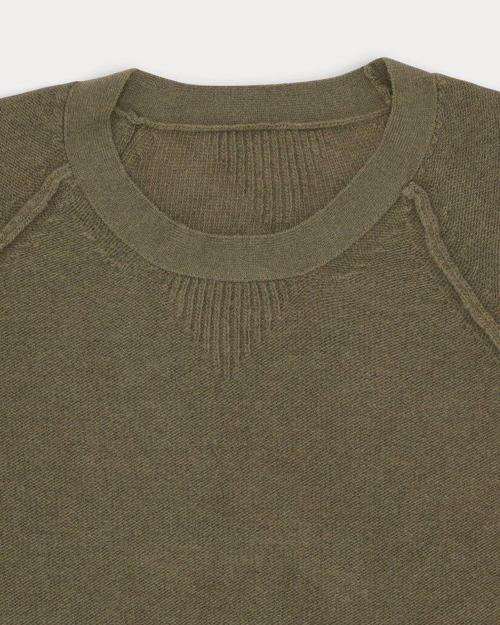 HARVARD RUNDHALSET ULD-SWEATER MED RAGLANÆRMER ARMY GREEN