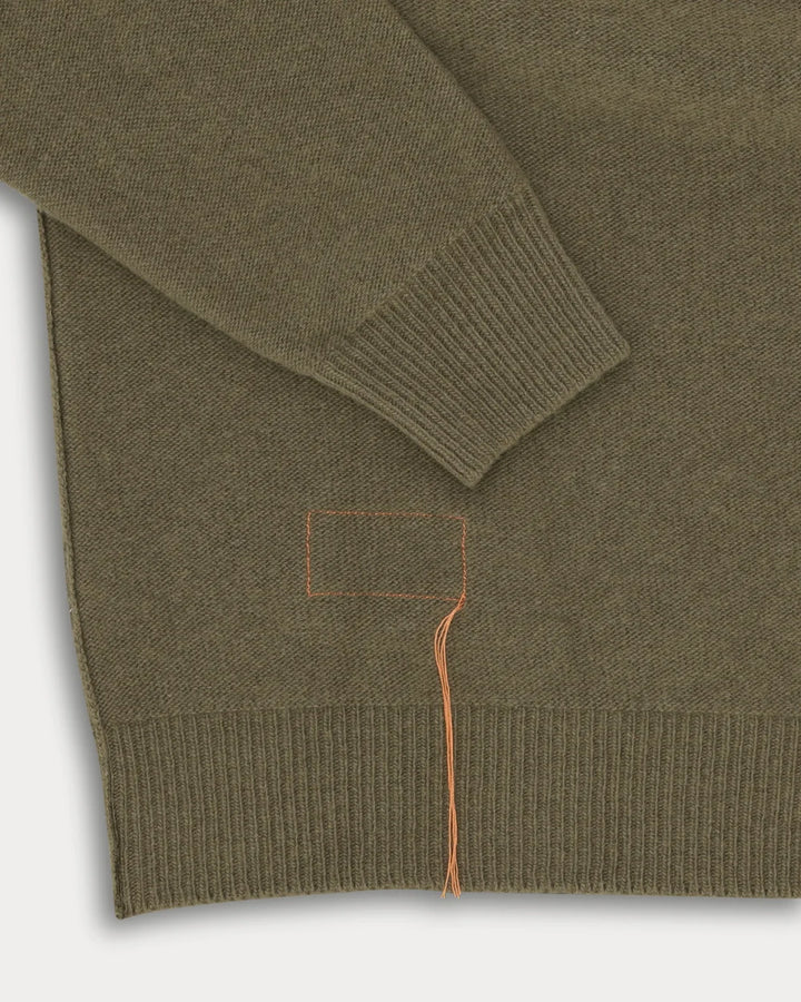 HARVARD RUNDHALSET ULD-SWEATER MED RAGLANÆRMER ARMY GREEN