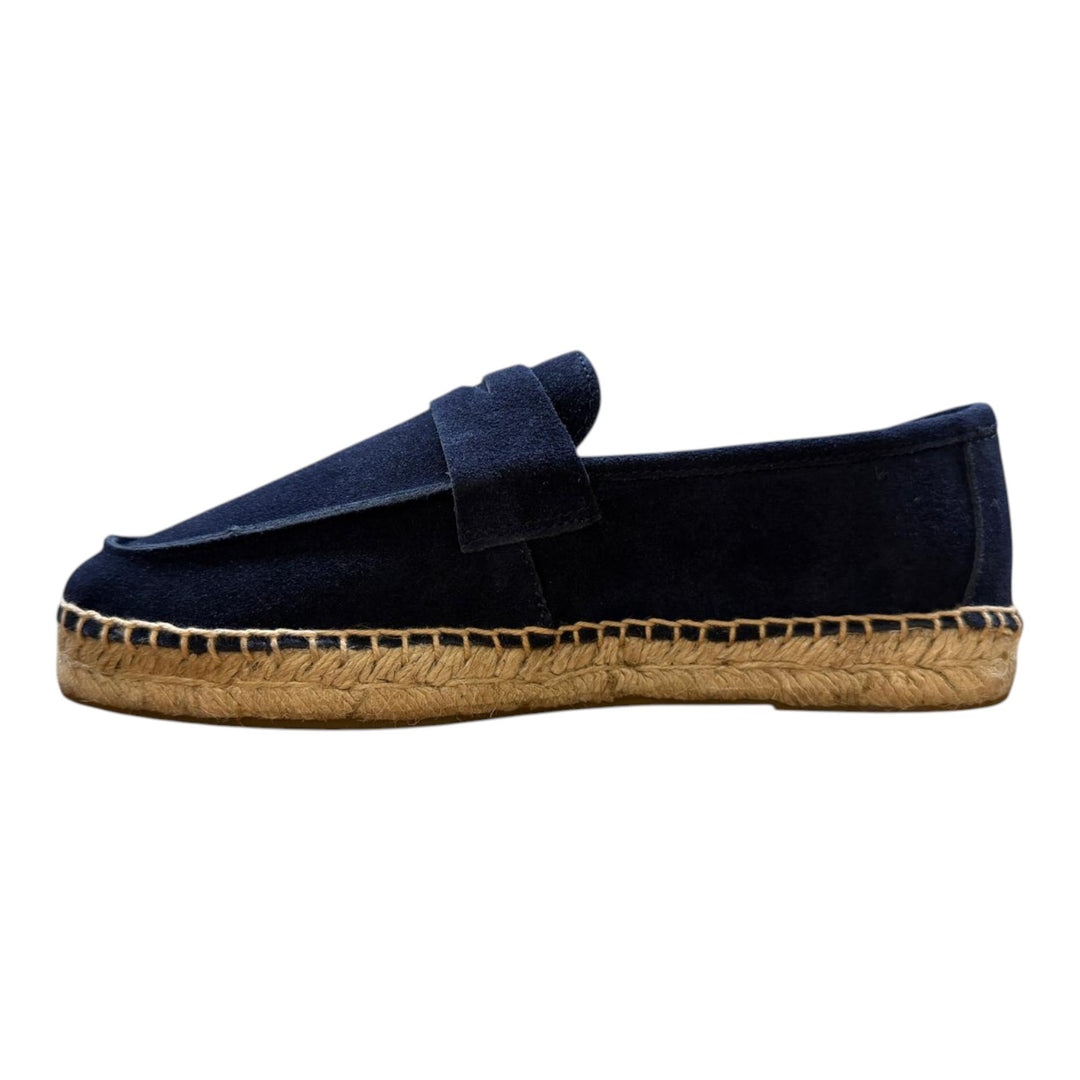 Loafers i ægte ruskind med gummisål navyblå