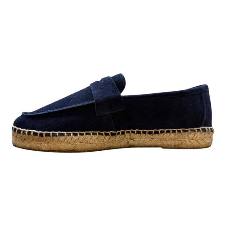Loafers i ægte ruskind med gummisål navyblå