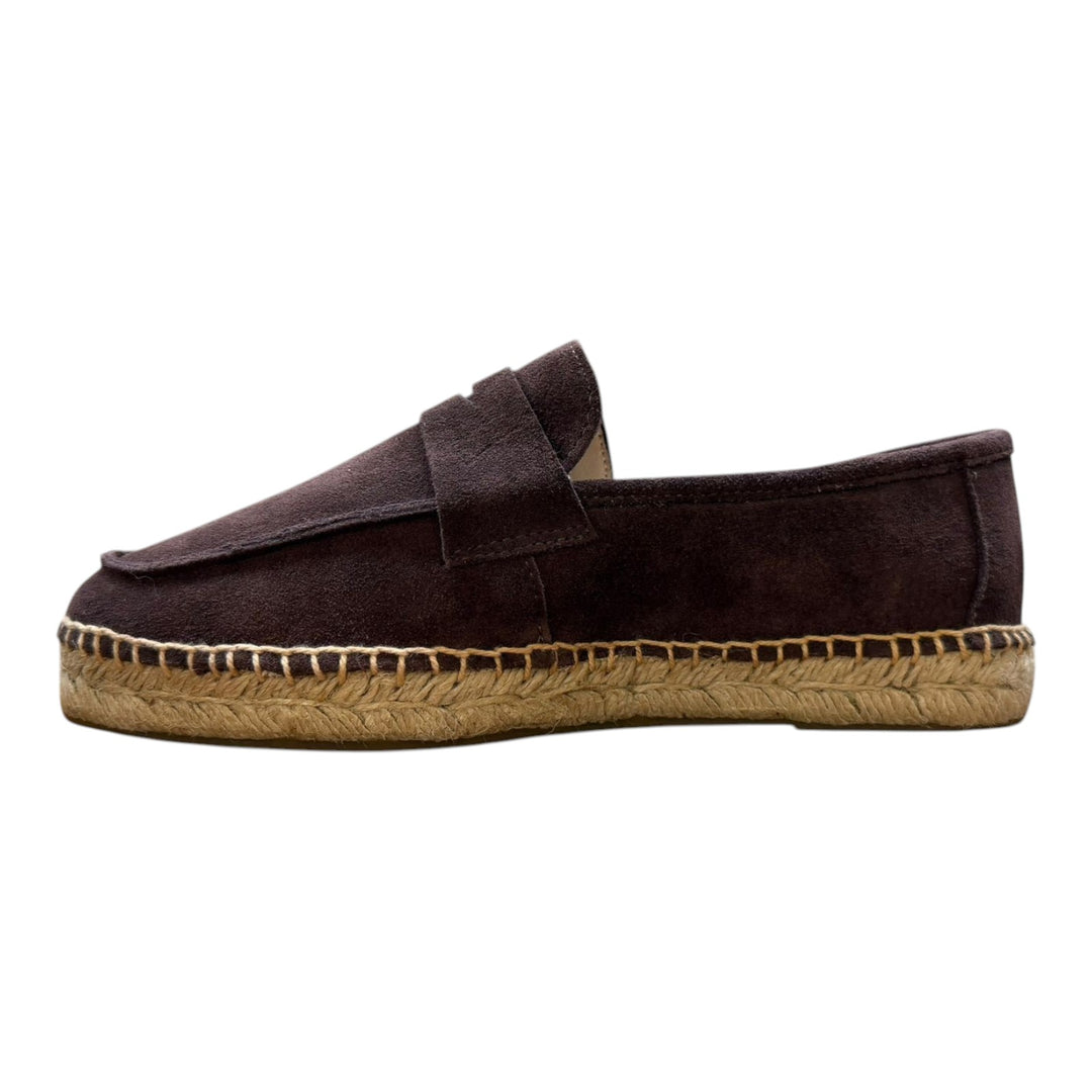 Loafers i ægte ruskind med gummisål - Mørkebrun