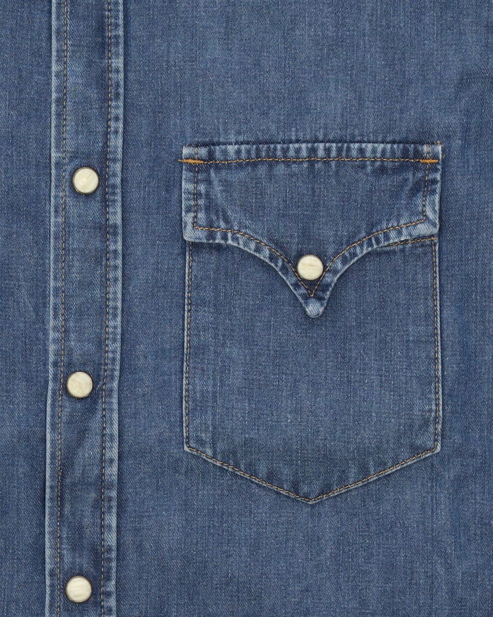 NTEX Westernskjorte i stonewashed denim