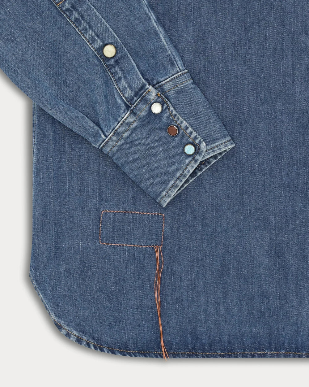 NTEX Westernskjorte i stonewashed denim