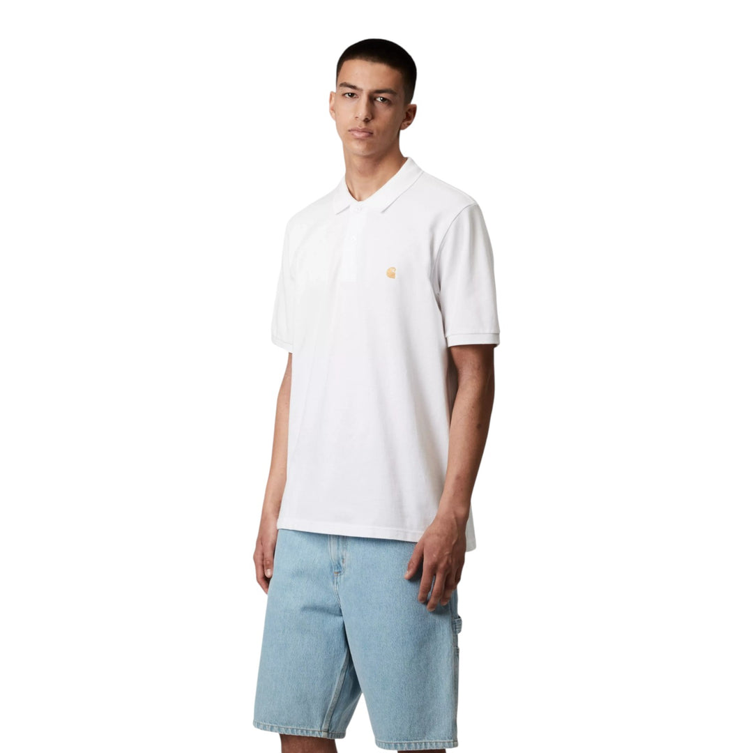 S/S Chase Pique Polo Hvid / Guld