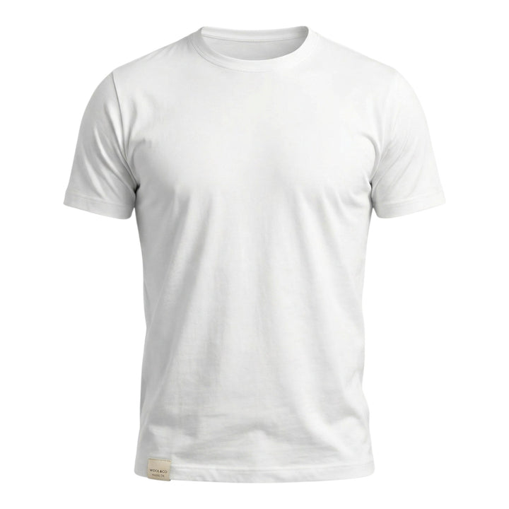 Rundhalset T-shirt i Jersey Komfort Optisk Hvid