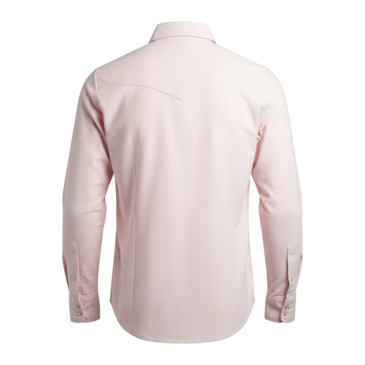 Western Oxford Shirt Flagstaf Stribet Hvid-Lyserød