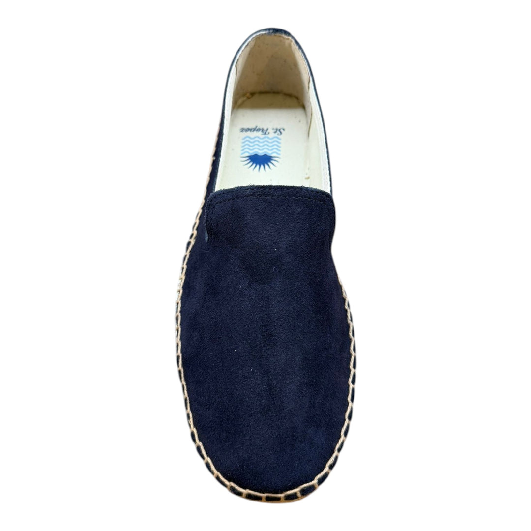 Espadriller i ægte ruskind med gummisål - Navyblå