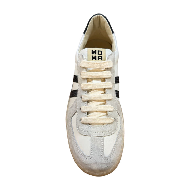 Sneakers i ægte læder Hvid-Sort