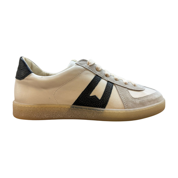 Sneakers i ægte læder Hvid-Sort