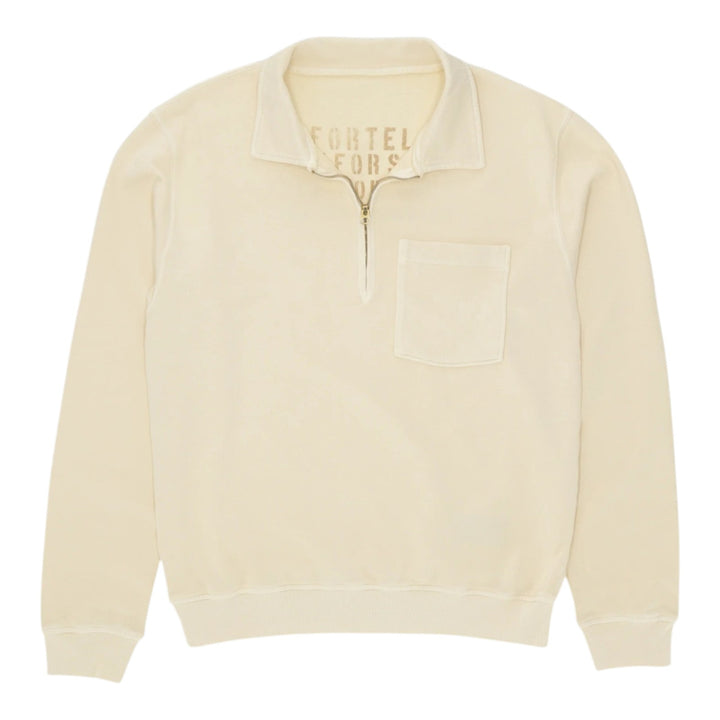 Yale Sweatshirt i børstet jersey med krave og Zip Corda