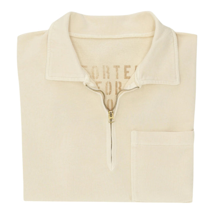 Yale Sweatshirt i børstet jersey med krave og Zip Corda