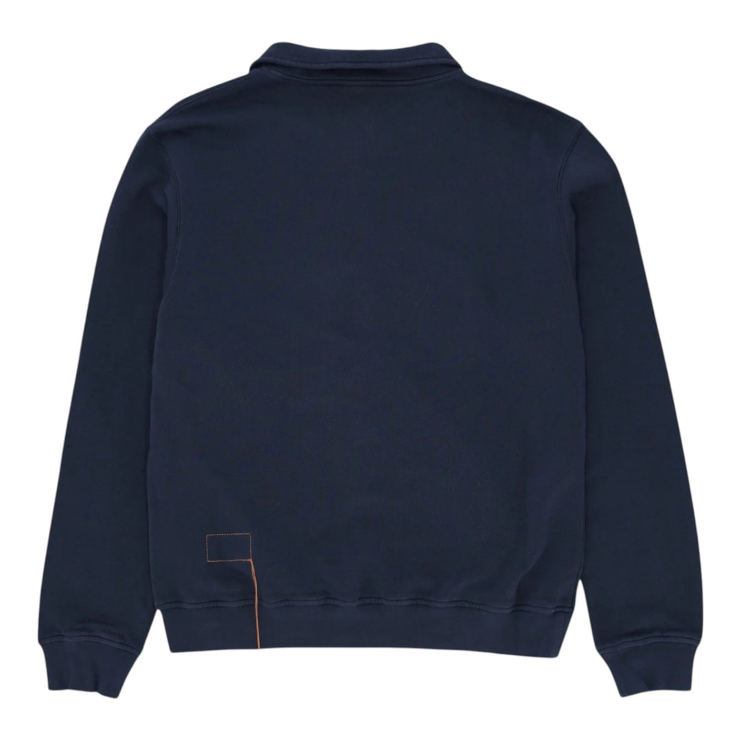 Yale Sweatshirt i børstet jersey med krave og lynlås Navy