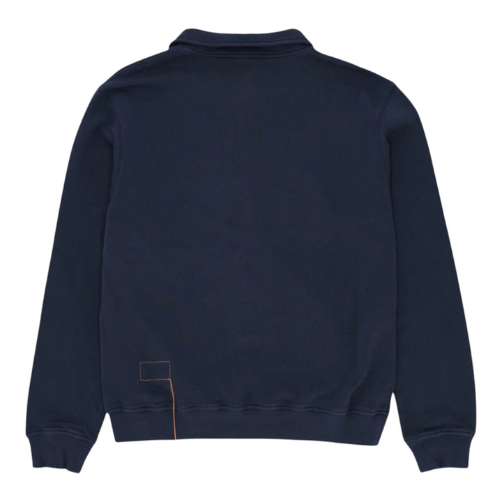 Yale Sweatshirt i børstet jersey med krave og lynlås Navy
