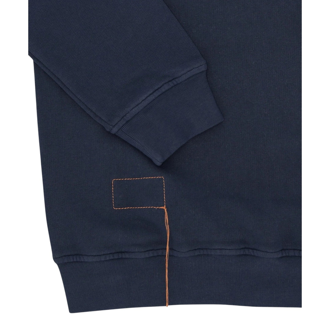 Yale Sweatshirt i børstet jersey med krave og lynlås Navy