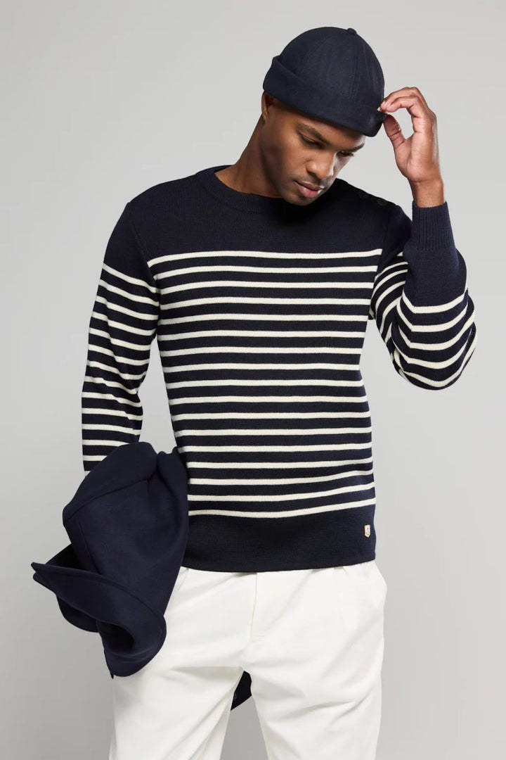 Armor lux Pull marin Molène Héritage Homme Navire/Nature Blu Marino/Naturale Blu - foto 6