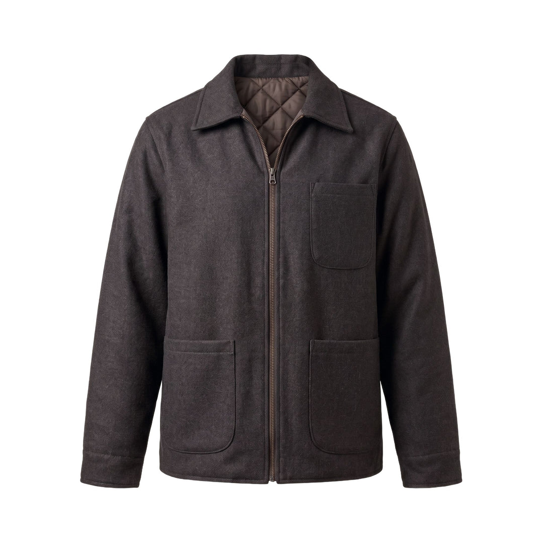 Bl'ker Vintage WORK SHIRT WOOL REVERSIBILE ELK BROWN Marrone - foto 1