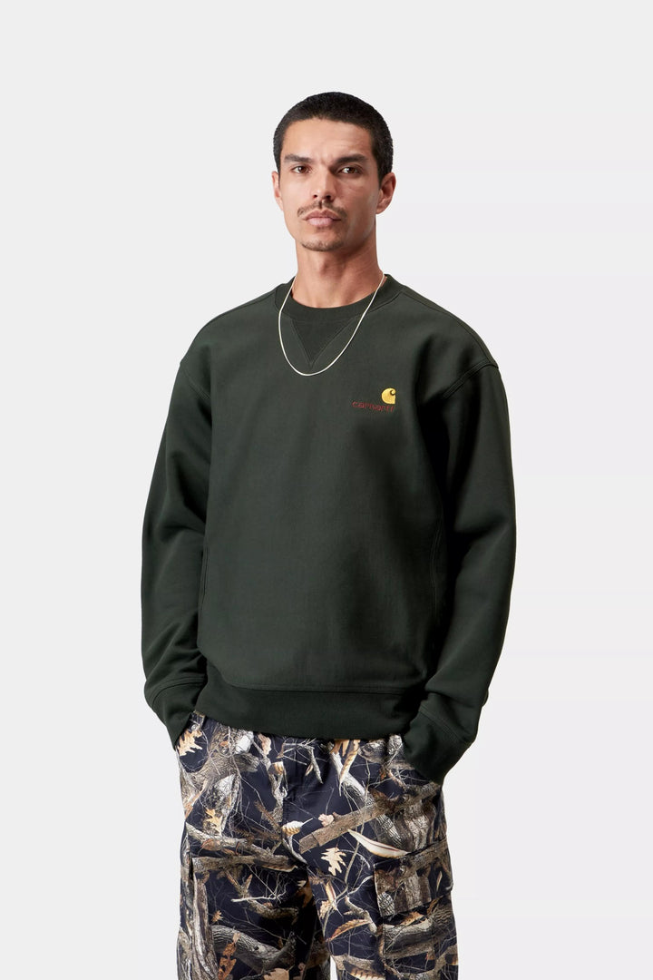 Carhartt Wip AMERICAN SCRIPT SWEAT RAVEN Grigio - foto 3