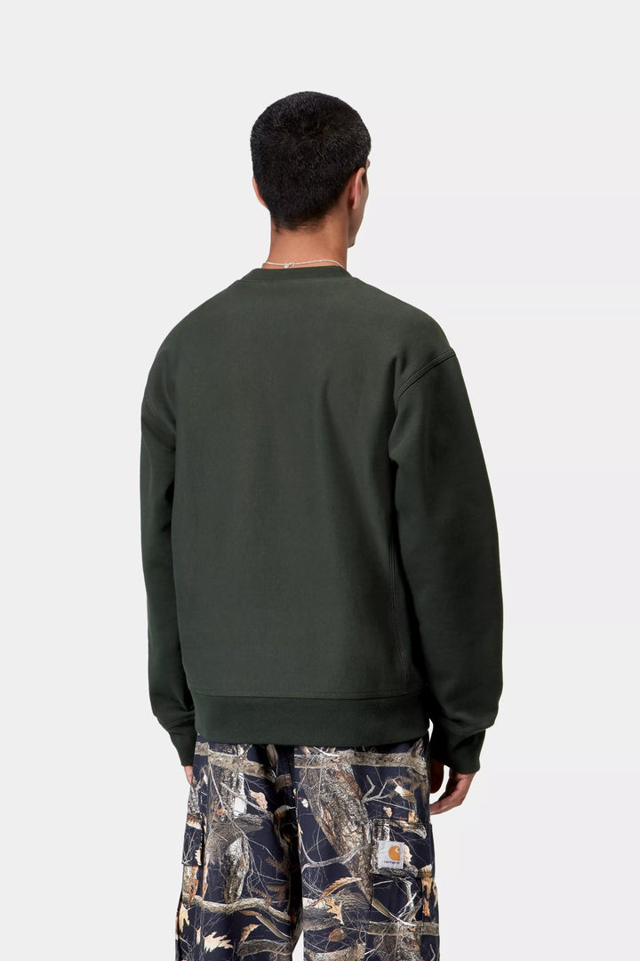 Carhartt Wip AMERICAN SCRIPT SWEAT RAVEN Grigio - foto 4
