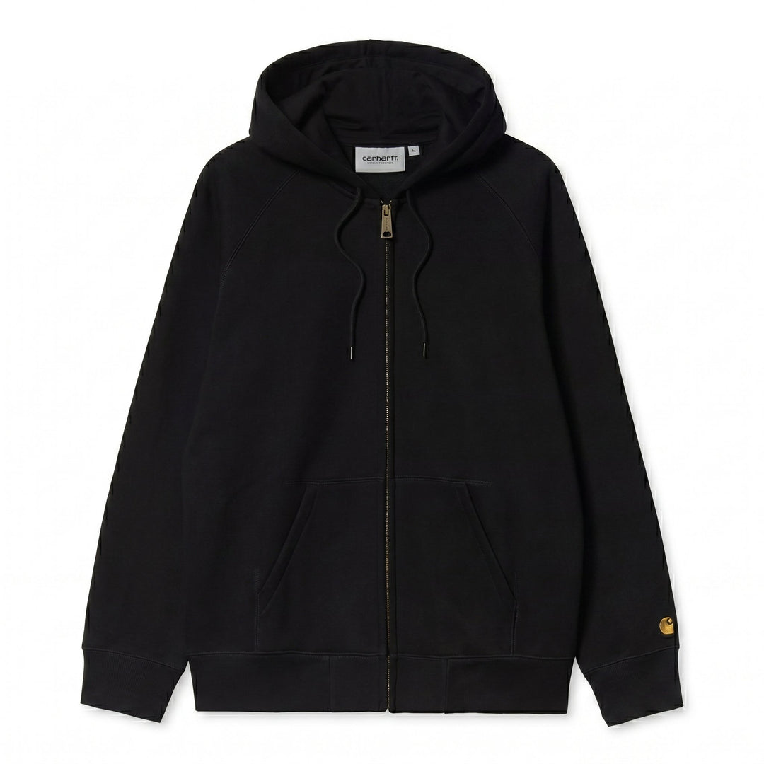 Carhartt Wip HOODED CHASE JACKET BLACK/GOLD Nero - foto 1