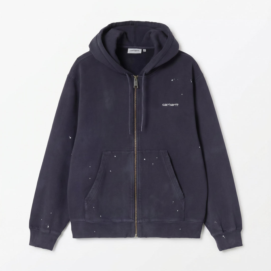 Carhartt Wip HOODED PAINTER JACKET DARK NAVY DESTROY WASH SPLATTER Blu - foto 1