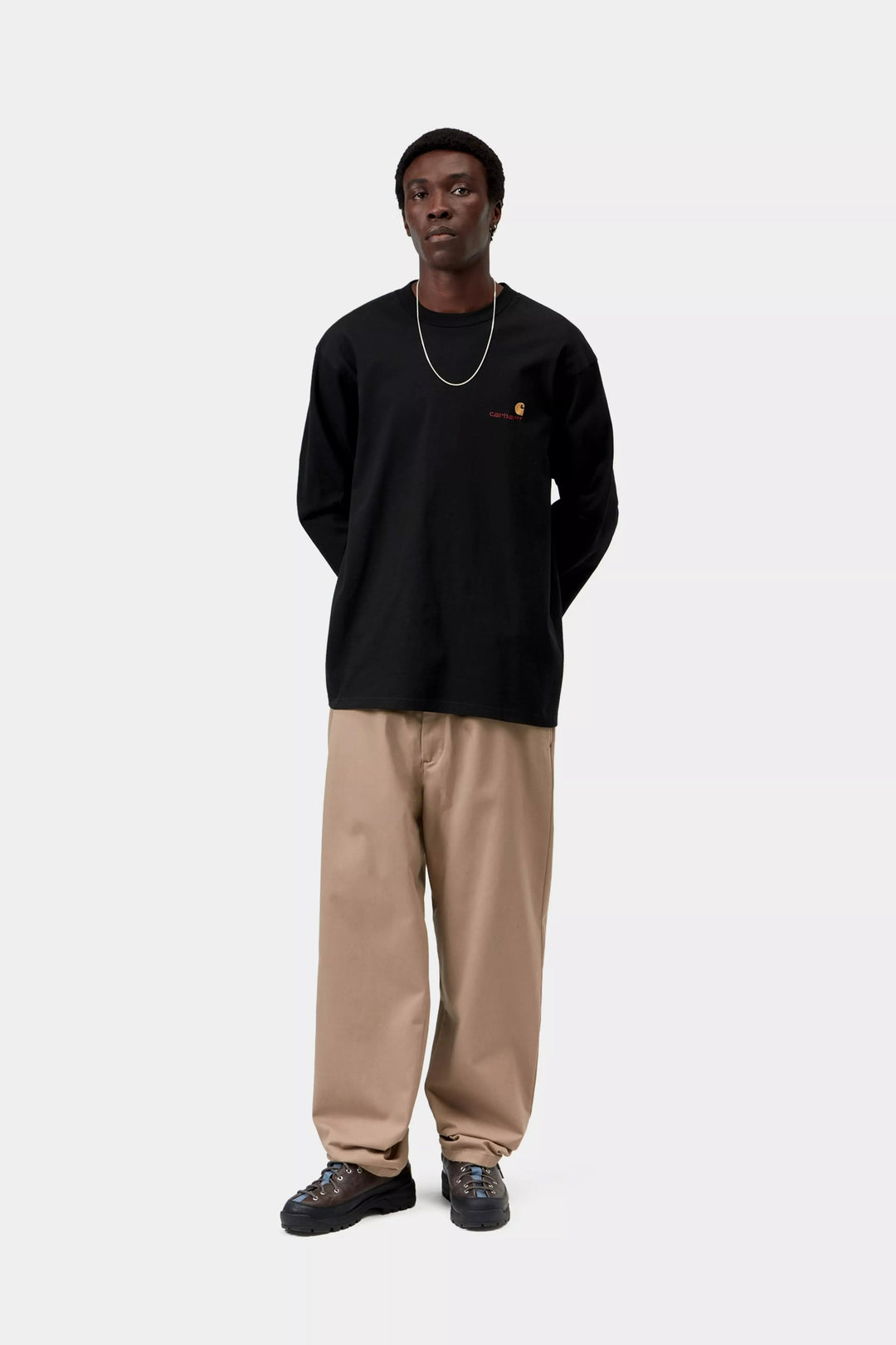 Carhartt Wip L/S AMERICAN SCRIPT T-SHIRT BLACK Nero - foto 6