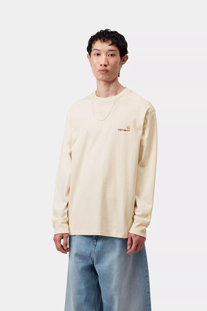 Carhartt Wip L/S AMERICAN SCRIPT T-SHIRT NATURAL Beige - foto 4