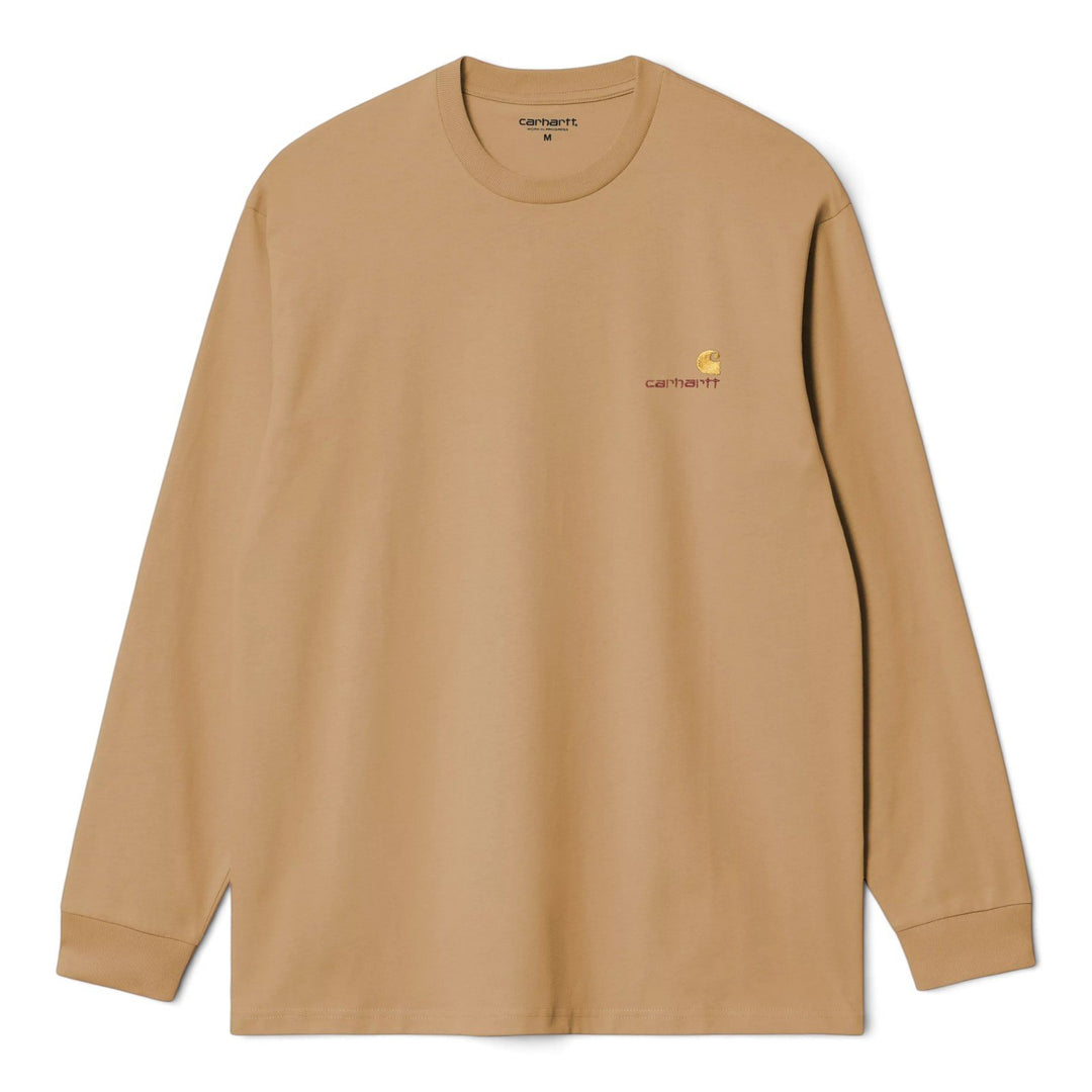Carhartt Wip L/S AMERICAN SCRIPT T-SHIRT WIP DUSTY H Beige - foto 1