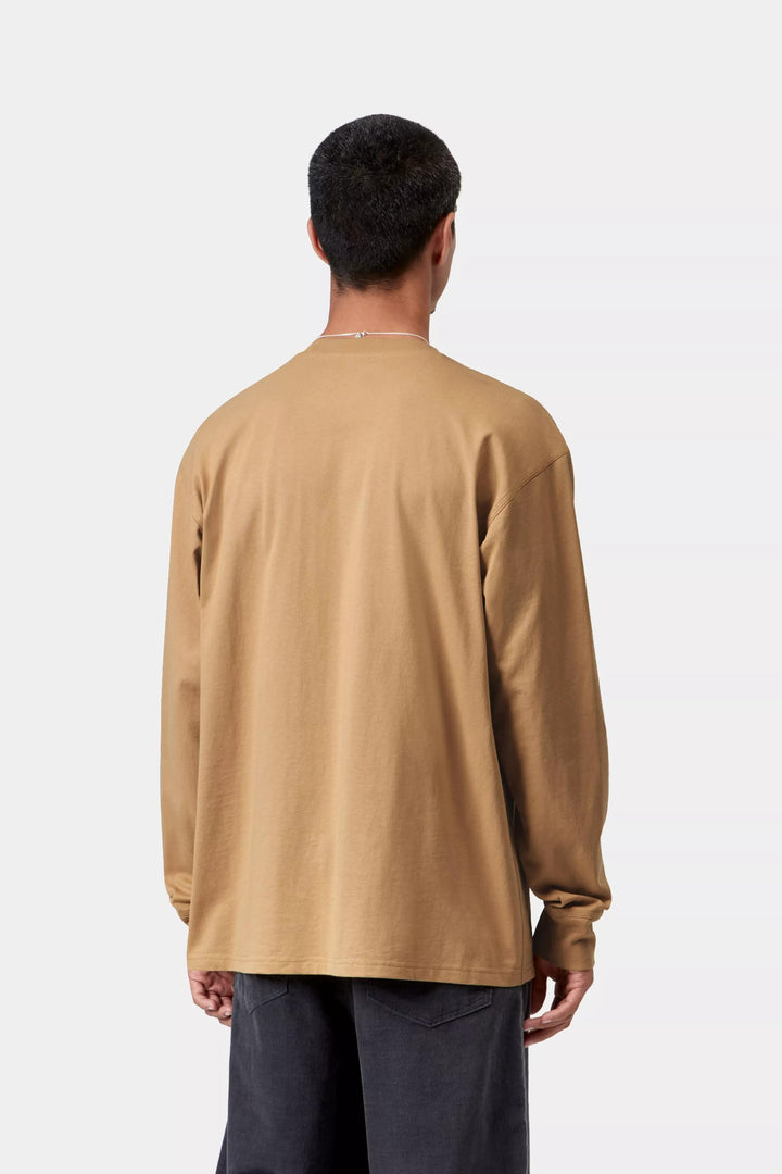 Carhartt Wip L/S AMERICAN SCRIPT T-SHIRT WIP DUSTY H Beige - foto 3