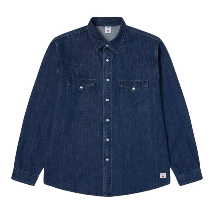 Edwin WESTERN SHIRT JAPAN DENIM BLUE DARK USED Blu - foto 1
