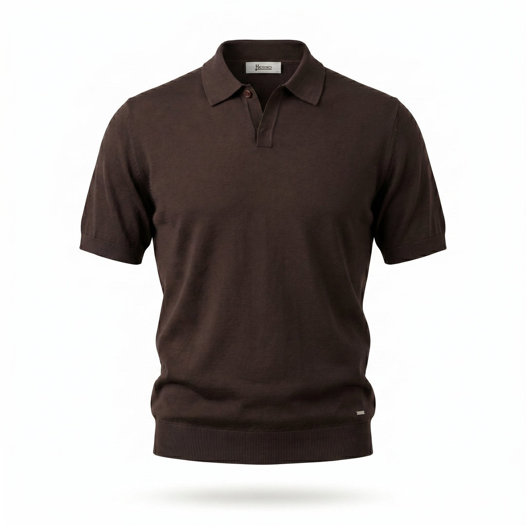 Heskimo Polo Derby Manica Corta Finezza 18 Tensilk Moro Marrone - foto 1