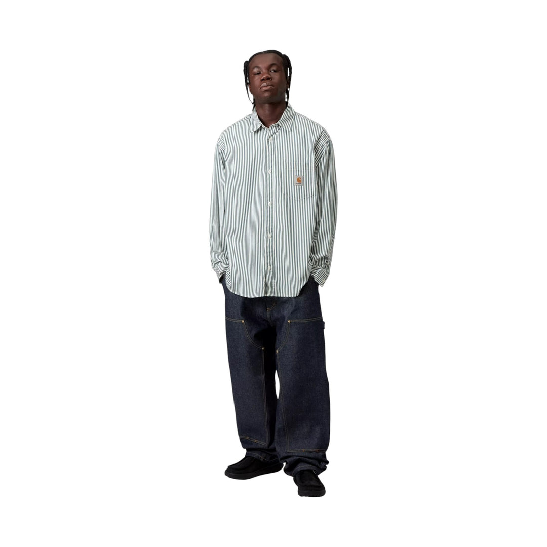L/S Daldry Shirt Daldry Stripe Skjorte, Office Blå/Hvid