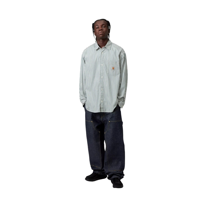 L/S Daldry Shirt Daldry Stripe Skjorte, Office Blå/Hvid