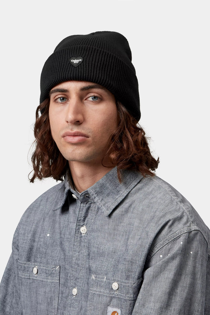Small Heart Beanie Black