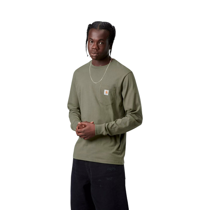 T-Shirt L/S Pocket Leaf Grøn