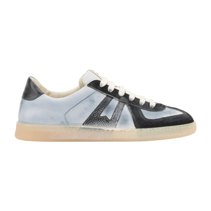 Sneakers i ægte læder sort-grå