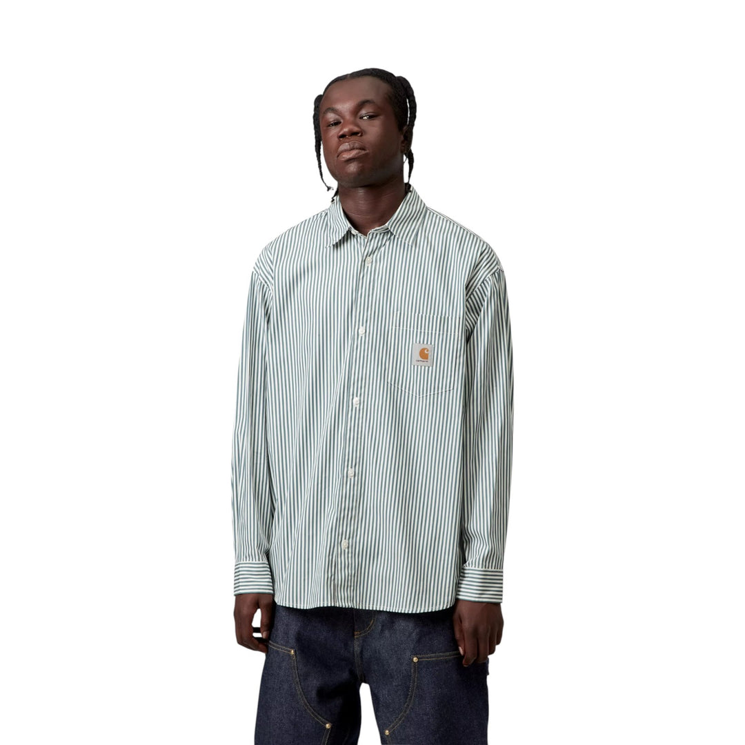 L/S Daldry Shirt Daldry Stripe Skjorte, Office Blå/Hvid