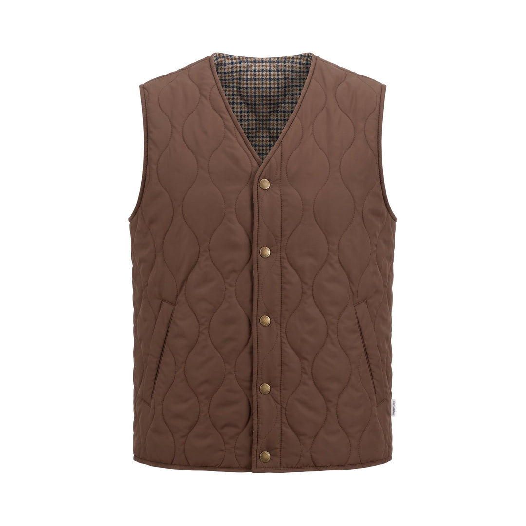 Overiver GILET REVERSIBILE RIFFS MARRONE/PIED DE POULE Marrone - foto 1