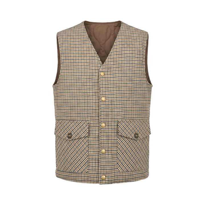 Overiver GILET REVERSIBILE RIFFS MARRONE/PIED DE POULE Marrone - foto 2