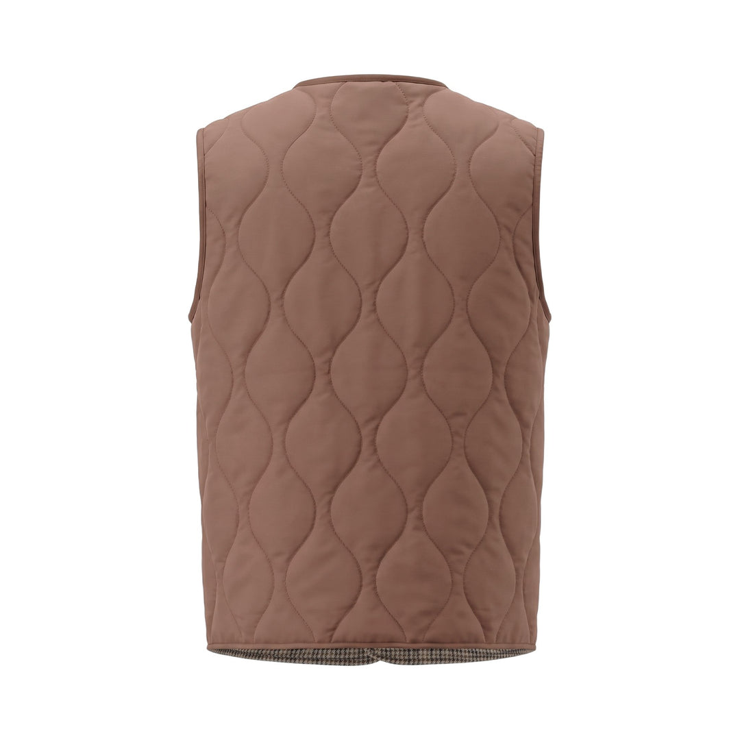 Overiver GILET REVERSIBILE RIFFS MARRONE/PIED DE POULE Marrone - foto 3