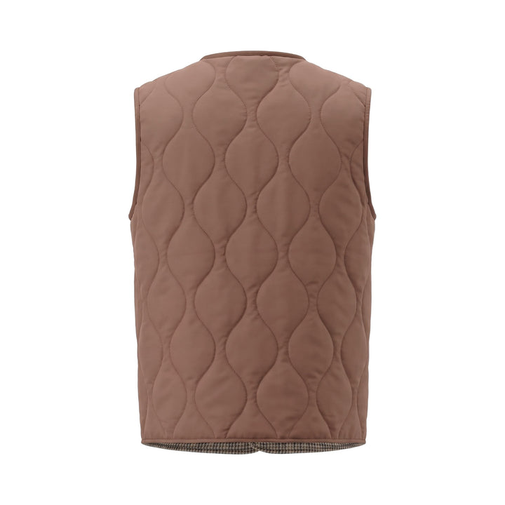 Overiver GILET REVERSIBILE RIFFS MARRONE/PIED DE POULE Marrone - foto 3