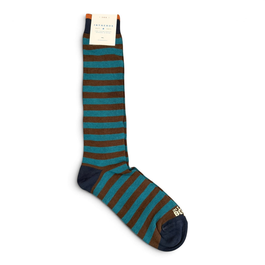 Strømper Stripe Rugby Petrol/Brun
